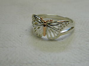 【送料無料】ネックレス　シルバーウェールズゴールドバタフライリングサイズclogau silver amp; 9ct welsh gold butterfly ring size p rrp 13900