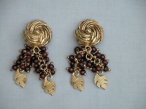【送料無料】ネックレス　ソリッドスターリングシルバーガーネットクリップイヤリングバーミンガムmodernist solid sterling silver gilt garnet clipon earrings rp birmingham 1995