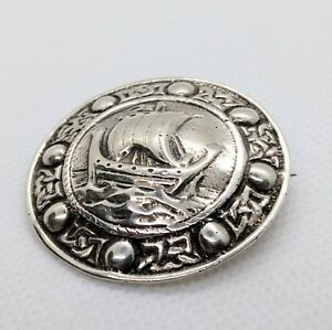 【送料無料】ネックレス　セルティックヴァイキングブローチシルバーceltic viking ship brooch 925 silver｜hokushin