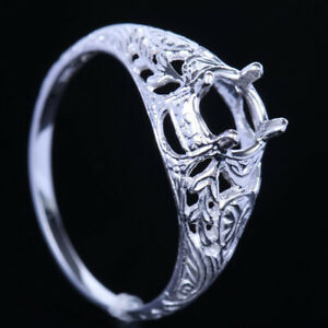 【送料無料】ネックレス　ソリッドｋホワイトゴールドラウンドカットセミマウントエンゲージメントリングsolid 10k white gold round cut semi mount engagement vintage womens fine ring