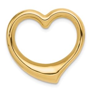 【送料無料】ネックレス　14kイェローゴールドチェーンスライドペンダント14k yellow gold polished and hollow cut out love heart chain slide pendant