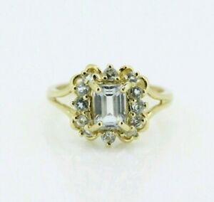 【送料無料】ネックレス　9ctイェローゴールドトパーズクラスタ9ct yellow gold blue topaz cluster ring