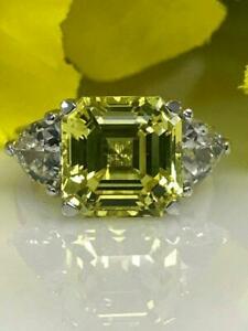 【送料無料】ネックレス　15ct asscherトパーズ3ストーン14ctホワイトゴールドカット15ct asscher cut yellow sapphire 3 stone engagement ring 14ct white gold over｜hokushin