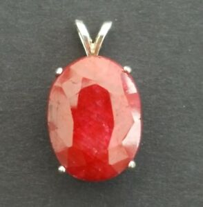 【送料無料】ネックレス　ルビーオーバルカット×スターリングシルバーペンダントgenuine ruby oval cut 16 x 12mm 1191ct sterling silver pendant