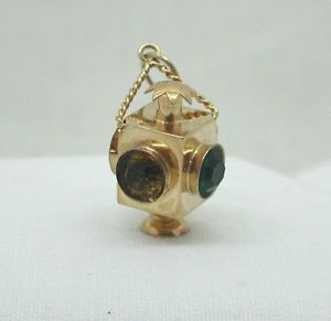 【送料無料】ネックレス　ヴィンテージゴールドセットランタンvintage 9ct gold and stone set large lantern charm