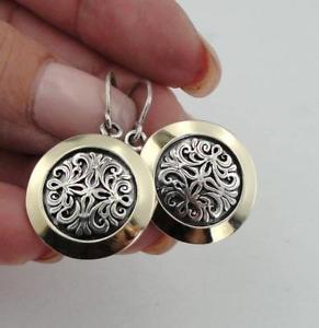 【送料無料】ネックレス　hadarデザイナー9kイェローゴールド925msイアリングhadar designers 9k yellow gold 925 silver earrings round filigree handmade ms 27,286円