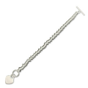 【送料無料】ネックレス　スターリングリゾーツスターリングシルバーブレスレットリングバーsterling silver bracelet 195cm75in strung rings with heart and tbar