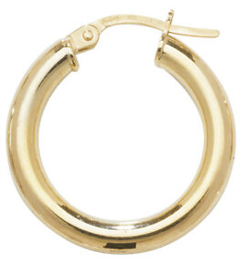 【送料無料】ネックレス　9ctイェローゴールドイアリング9ct yellow gold large plain hoop earrings