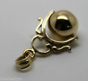 【送料無料】ネックレス　ソリッドイエローゴールドユーロボールスピナーペンダントgenuine 9ct 9k solid yellow gold euro 10mm round ball spinner pendant