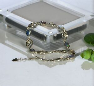 【送料無料】ネックレス　オーストラリアオパールブレスレットオパールオパールチェーンハンドメイドaustralian opal bracelet, natural opal, opal doublet chain, handmade, 22cm
