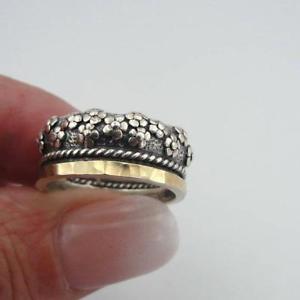 【送料無料】ネックレス　ハダルデザイナーハンドメイドイエローゴールドシルバーリングサイズミリhadar designers handmade 9k yellow gold 925 silver floral ring size 6,7,8,9 ms｜hokushin