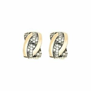 【送料無料】ネックレス　イヤリングスターリングシルバーソリッドゴールドbicolour laced knot earrings sterling silver and 14k solid gold｜hokushin