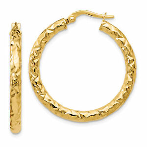 【送料無料】ネックレス kフープイヤリングル listingleslies 14k foreverlite polished and textured hoop earrings le438|hokushin
