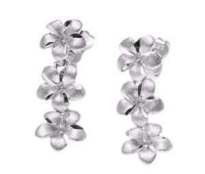 【送料無料】ネックレス　solid 14kwhite gold 3hawaiian 7mm plumeria flower danglepost earringssolid 14k white gold 3 hawaiian 7mm plumeria flower d 32,370円