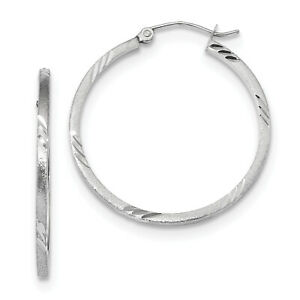 【送料無料】ネックレス kホワイトゴールドサテンチューブフープイヤリング14k white gold satin amp; dc square tube hoop earrings tf1089w|hokushin