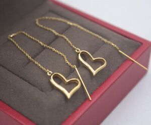 【送料無料】ネックレス ピュアkイエローゴールドハートイヤリング listing arrival pure 18k yellow gold heart charm long dangle earrings au750 105mm h|hokushin