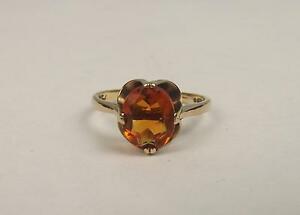 【送料無料】ネックレス　イエローゴールドシトリンリングサイズアメリカ1972 9ct yellow gold citrine ring uk size n us 6｜hokushin
