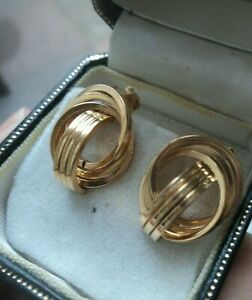 【送料無料】ネックレス　listingattractive9ctイェローゴールドイアリングhm1991バーミンガムクリップ listingattractive modernist 9ct yellow gold earrings hm 1991 birmingham｜hokushin