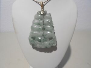 【送料無料】ネックレス　ペンダント14ktチェーンgreen jade sailing boat pendant 14kt gold without chain｜hokushin