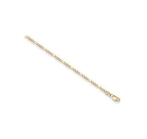 【送料無料】ネックレス　ゴールドフィガロチェーン9ct gold 2 colour figaro chain 18