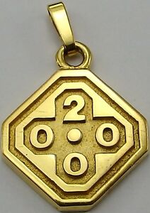 【送料無料】ネックレス　ミレニアムペンダントイエローゴールドペンダントmillennium 2000 pendant hallmarked solid 9ct yellow gold, pendant or charm 47gm