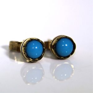 【送料無料】ネックレス　ヴィンテージｋゴールドターコイズスタッドイヤリングvintage 9ct 9k gold turquoise stud earrings