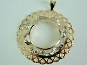 【送料無料】ネックレス イエローホワイトゴールドペンダントマウントlovely 9ct yellow and white gold fancy pendant mount for full sovereign coin|hokushin