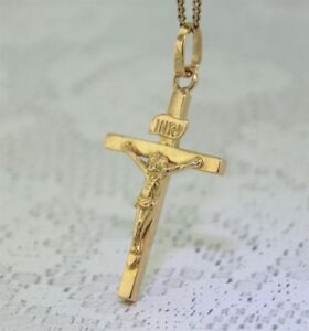 【送料無料】ネックレス　ローズゴールドペンダントｋゴールドrose gold crucifix pendant guaranteed genuine amp; solid 18k gold