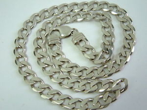【送料無料】ネックレス ソリッドシルバーヘビーチェーンインチオンスsolid silver heavy gents curb chain 21 inches over 2 ounces|hokushin
