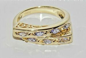 【送料無料】ネックレス　ゴールドタンザナイトリングサイズソリッドｋゴールド9ct gold tanzanite fancy chunky ring size n solid 9k gold