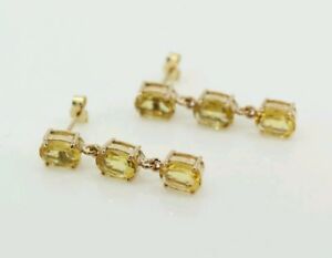 【送料無料】ネックレス　9ctイアリング9ct rose gold citrine drop earrings