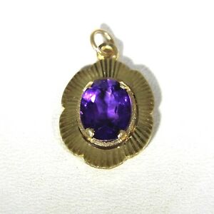 【送料無料】ネックレス ヴィンテージkゴールドアメジストレトロペンダントvintage 9ct 9k gold amethyst retro pendant|hokushin