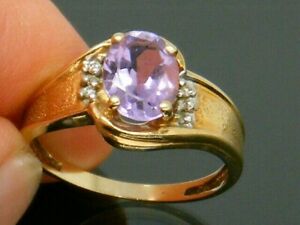 【送料無料】ネックレス　9ctゴールド9kヴィンテージアメジストリングk9ct gold 9k gold vintage amethyst ladies ring size k｜hokushin 27,287円