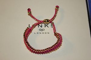 【送料無料】ネックレス　ロンドンイエローゴールドバーピンクブレスレットリンクgenuine links of london 18ct yellow gold vermeil 35 bar pink friendship bracelet