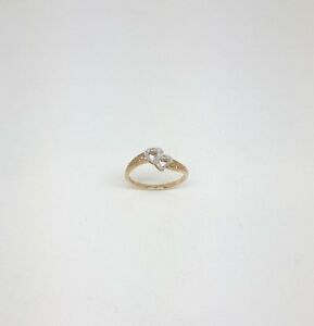【送料無料】ネックレス　コレクションイエローホワイトゴールドダブルハートリングドルmiran collections 020024 9k yellow amp; white gold double heart ring rrp 250｜hokushin