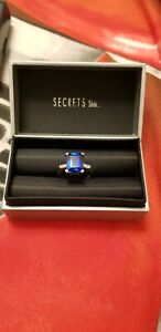 【送料無料】ネックレス　ホワイトゴールドリングサイズ10ct white gold large blue stone very sold and weighty ring size o