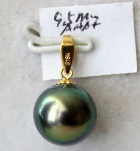 【送料無料】ネックレス　カラーソリッドゴールドタヒチペンダントspecial color 18k solid gold aaa 95mm tahitian saltwater pearl pendant