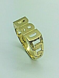 【送料無料】ネックレス イエローソリッドゴールドリング9ct yellow solid gold dad ring|hokushin