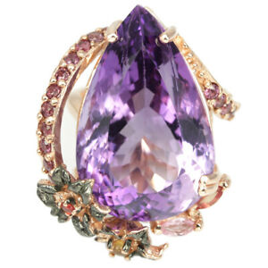 【送料無料】ネックレス　アメジストサファイアガーネットスターリングシルバーリング3855 ct real amethyst sapphire rhodolite garnet sterling 925 silver ring 725