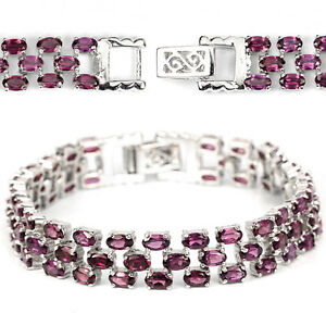 【送料無料】ネックレス　スターリング925ロードライトガーネット37インチsterling silver 925 genuine natural rhodolite garnet three row bracelet 7 inch 27,287円