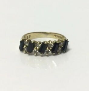 【送料無料】ネックレス ヴィンテージゴールドサファイアバゲットリングサイズvintage 9ct gold sapphire baguette et ring cz uk sizes il hallmarked 1990 22g|hokushin