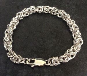 【送料無料】ネックレス ハンドメイドレディーススターリングシルバービザンチンブレスレットソリッドシルバーhandmade hallmarked ladies sterling silver byzantine bracelet solid silver gift|hokushin