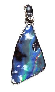 【送料無料】ネックレス　オーストラリアオレンジクイーンズランドボルダーオパールシルバーペンダントaustralian blue green orange queensland boulder opal silver pendant 28mm 32,370円