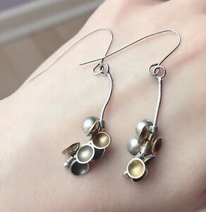 【送料無料】ネックレス　シルバークラスタドロップイヤリングkokkino silver with 225ct plated cluster drop earrings