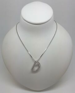 【送料無料】ネックレス ホワイトゴールドペンダントドルmiran 080274 9k white gold letter d cz pendant rrp 249|hokushin
