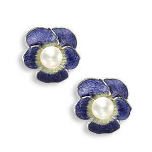 【送料無料】ネックレス ニコルバーシルバーパンジーピアスイヤリングセットnicole barr silver pansy stud earrings set freshwater pearl purple|hokushin