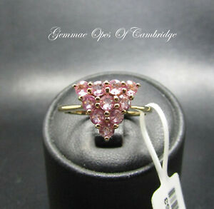 【送料無料】ネックレス　ｋゴールドゴールドピンクトパーズピラミッドクラスタリングサイズサイズ 9k gold 9ct gold pink topaz pyramid cluster ring size n us size 6 34 207g