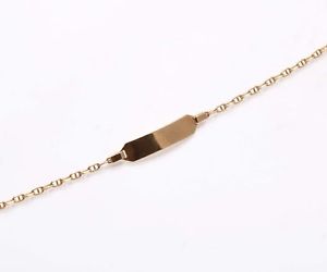 【送料無料】ネックレス　ヴィンテージイエローイタリアユースゴールドブレスレットリンクvintage 14k yellow gold id bracelet child link made in italy youth estate｜hokushin