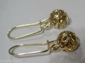【送料無料】ネックレス　ソリッドイエローゴールドイヤリングkaedesigns genuine 9ct solid yellow gold 375, half ball filigree earrings｜hokushin