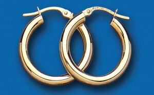 【送料無料】ネックレス　フープイヤリングイエローゴールドフープクレオールミリhoop earrings yellow gold heavyweight hoops creole 20mm hallmarked